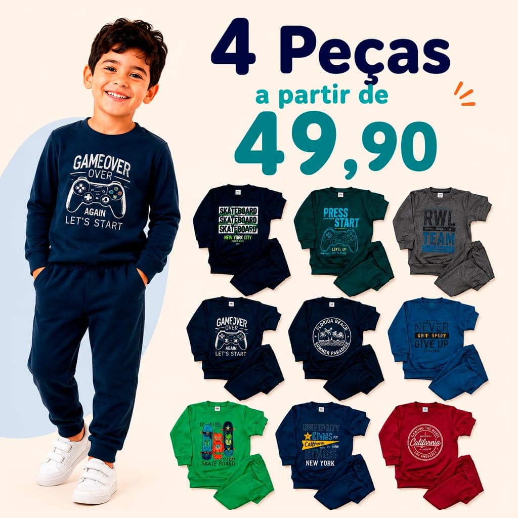 Kit 4 peças inverno menino